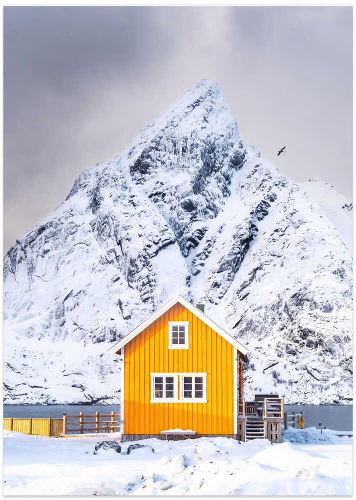 The house with the mountain - Art Print by Gilad Topaz