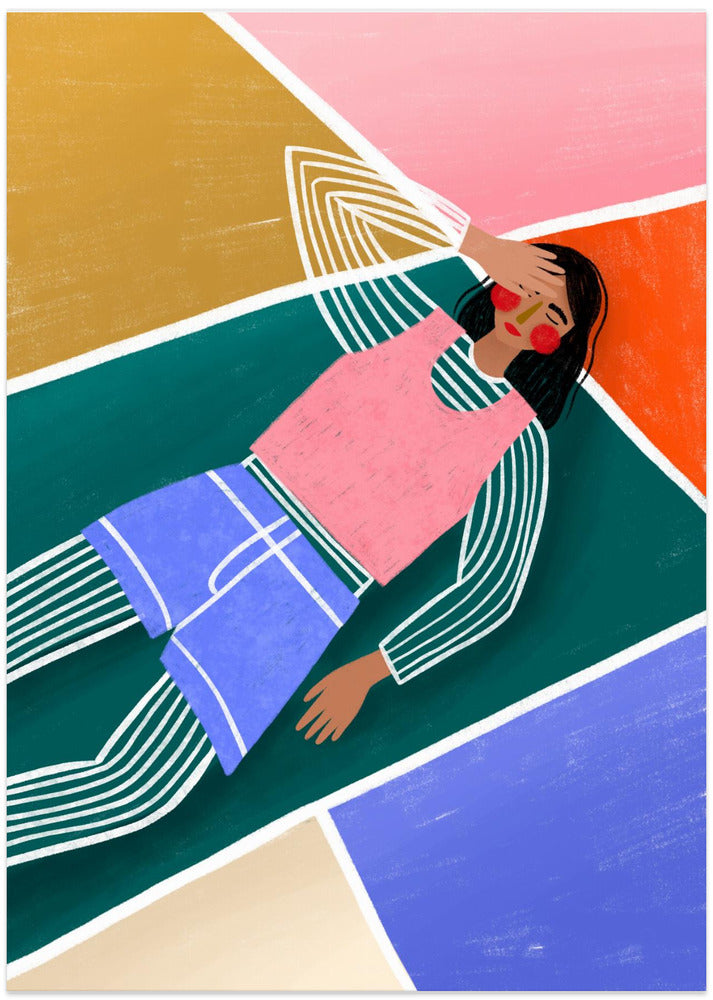 Vibrant Lady Resting - Art Print by Bea Müller