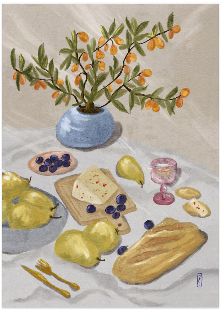 Gin and Tonic In the Afternoon Sun Illustration - Art Print by Dirkie Nell