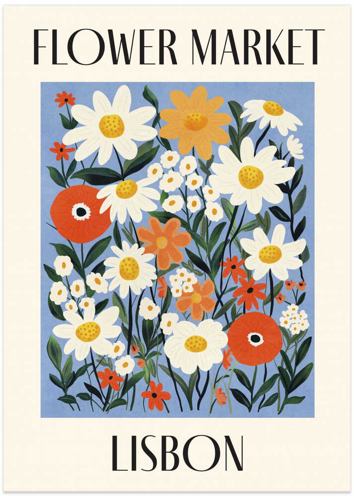 Flower Market Lisbon Portugal - Art Print by Dirkie Nell