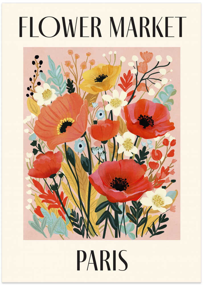 Flower Market Paris France - Art Print by Dirkie Nell