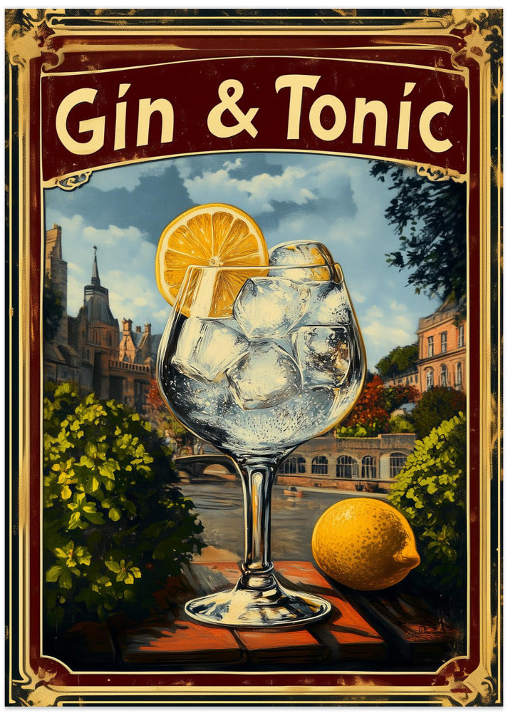Gin and Tonic Vintage - Art Print by Andreas Magnusson