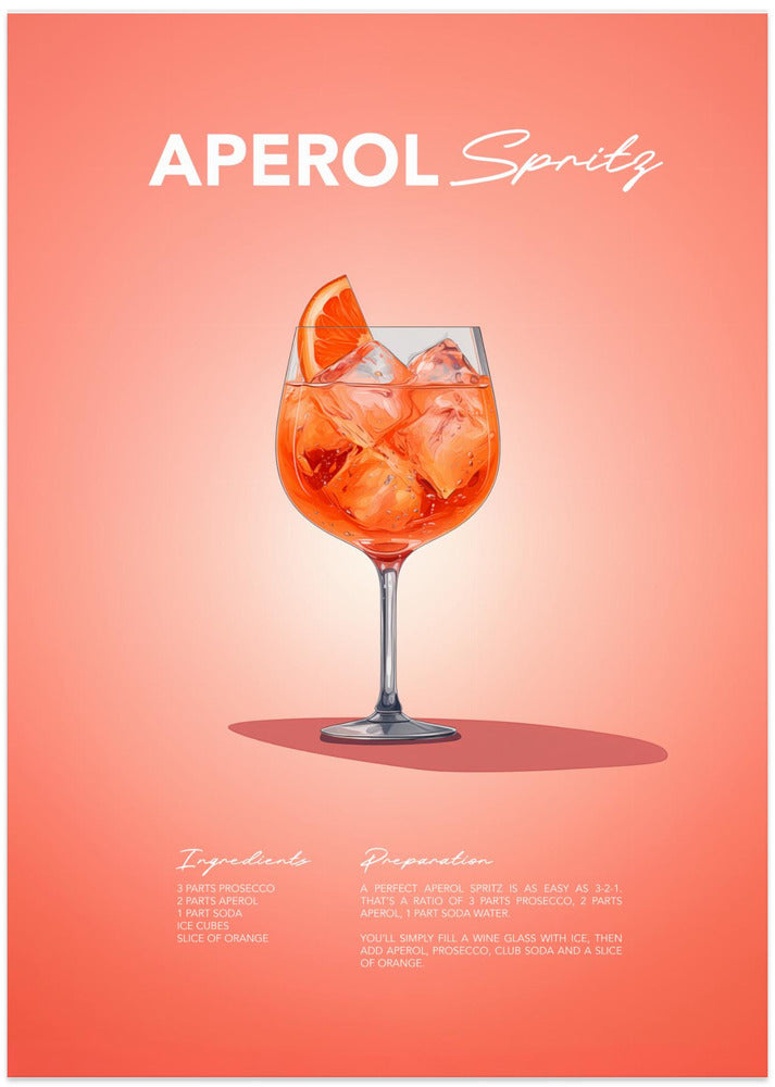 Aperol Spritz Recipe - Art Print by Andreas Magnusson