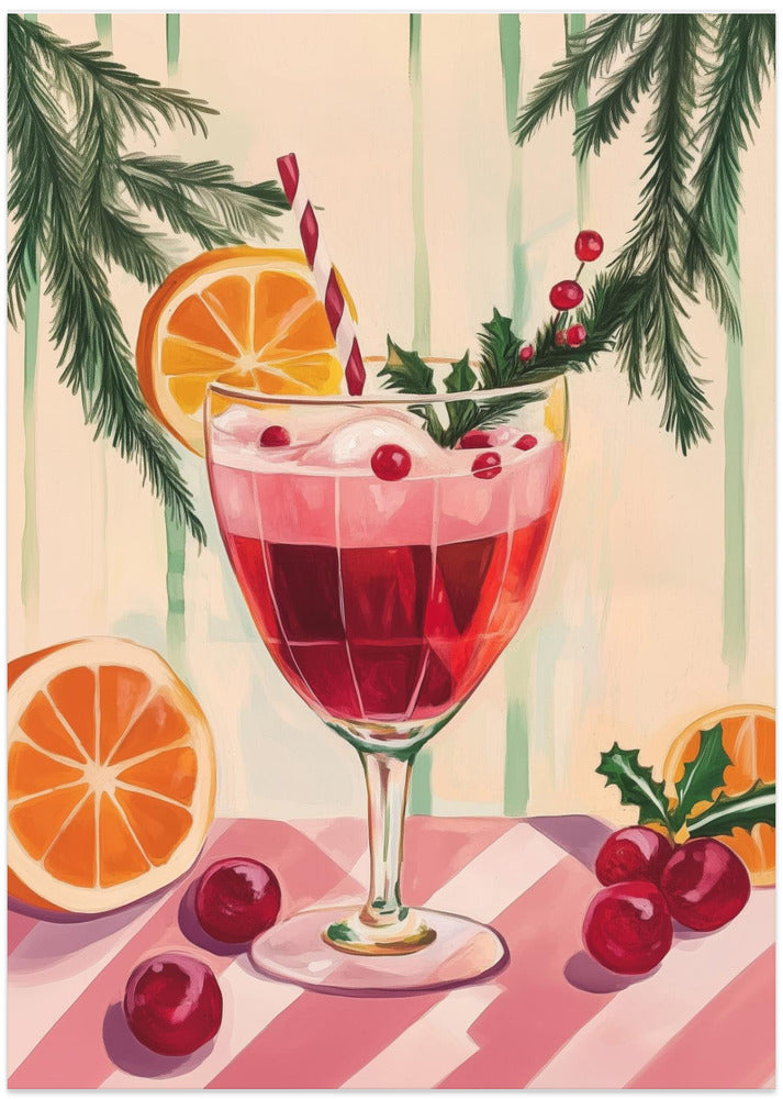 Christmas Red Cocktail - Art Print by Melloi Art Prints