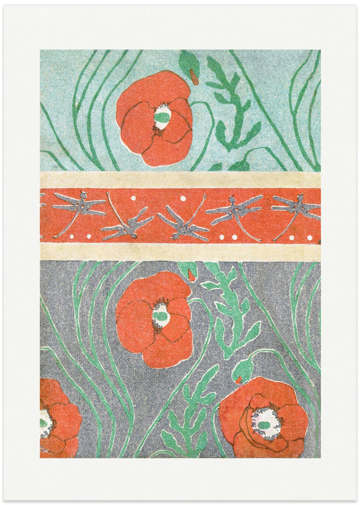Poppies (1908) Boarder - Art Print by Goyo Hashiguchi