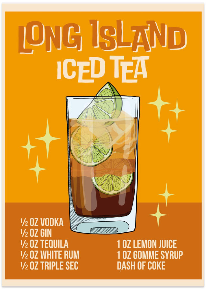 Long Island Iced Tea - Art Print by WallChart Art Studio