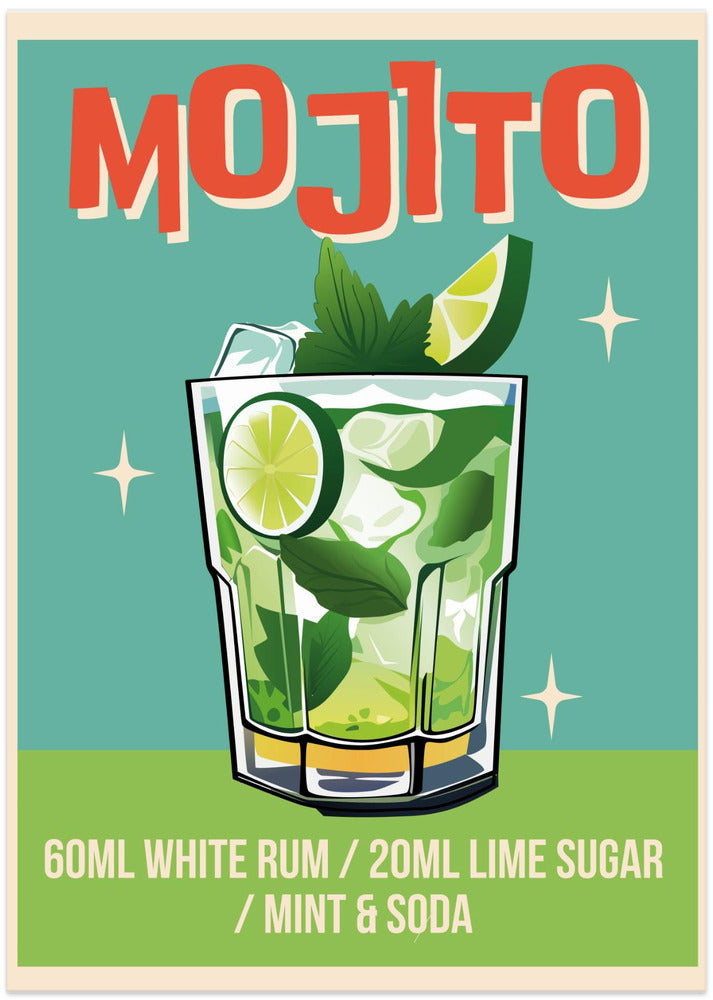 Mojito Cocktail - Art Print by WallChart Art Studio