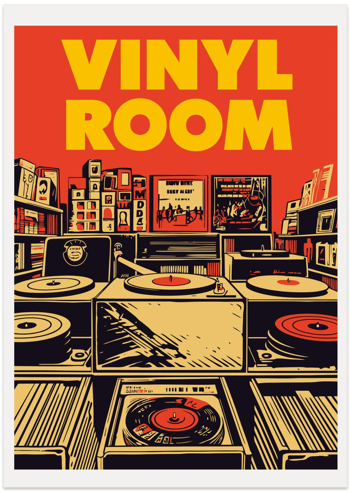 Vinyl Room Art Print - Art Print by WallChart Art Studio