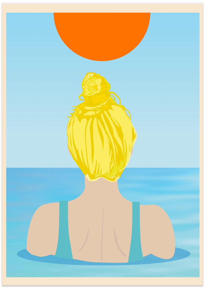 Into Water (Blonde) Art Print - Art Print by WallChart Art Studio