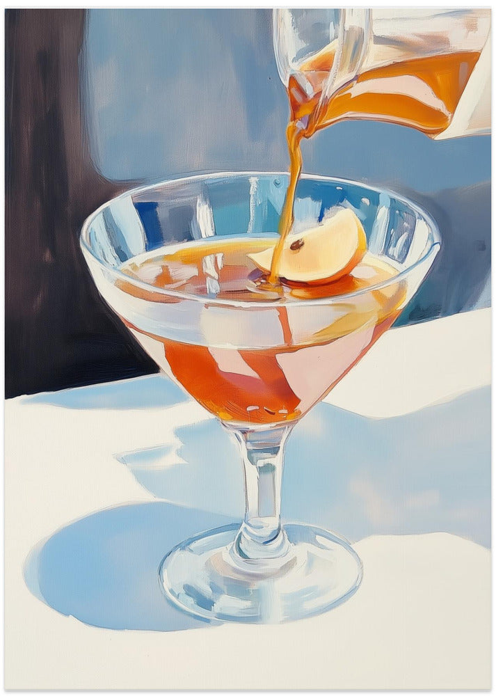 Pouring Lemon Tea into a Glass - Art Print by Melloi Art Prints