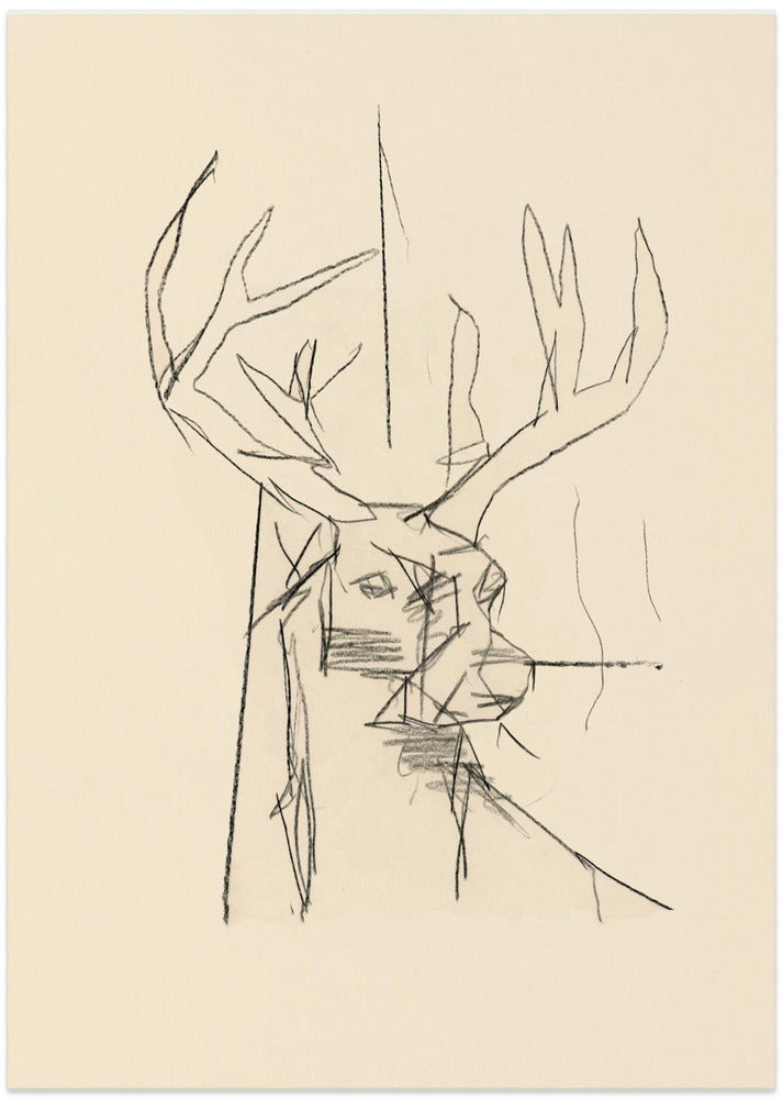 Étude Cerf (stag) No.2 - Art Print by cartissi
