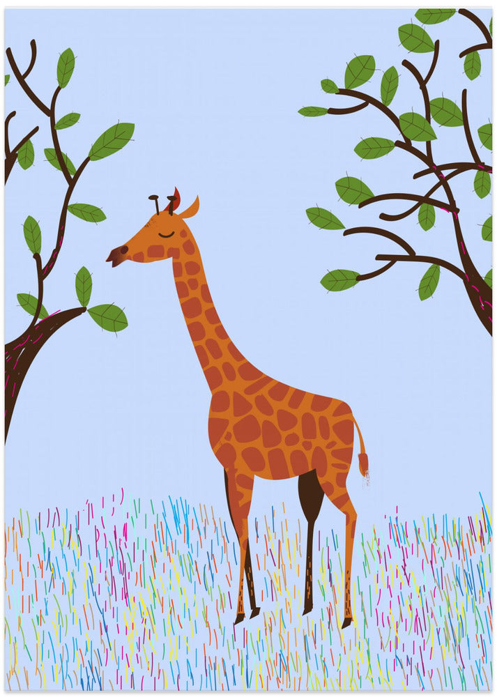 Gentle Giraffe Stroll - Art Print by Nicholas