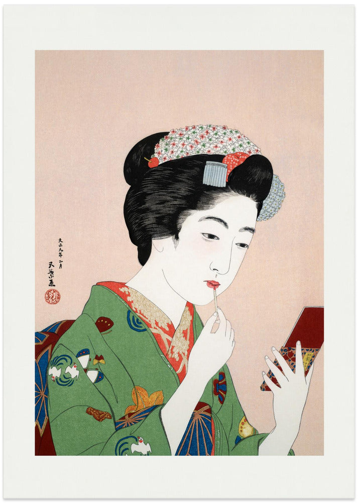 Woman Applying Rouge (1920) - Art Print by Goyō Hashiguchi