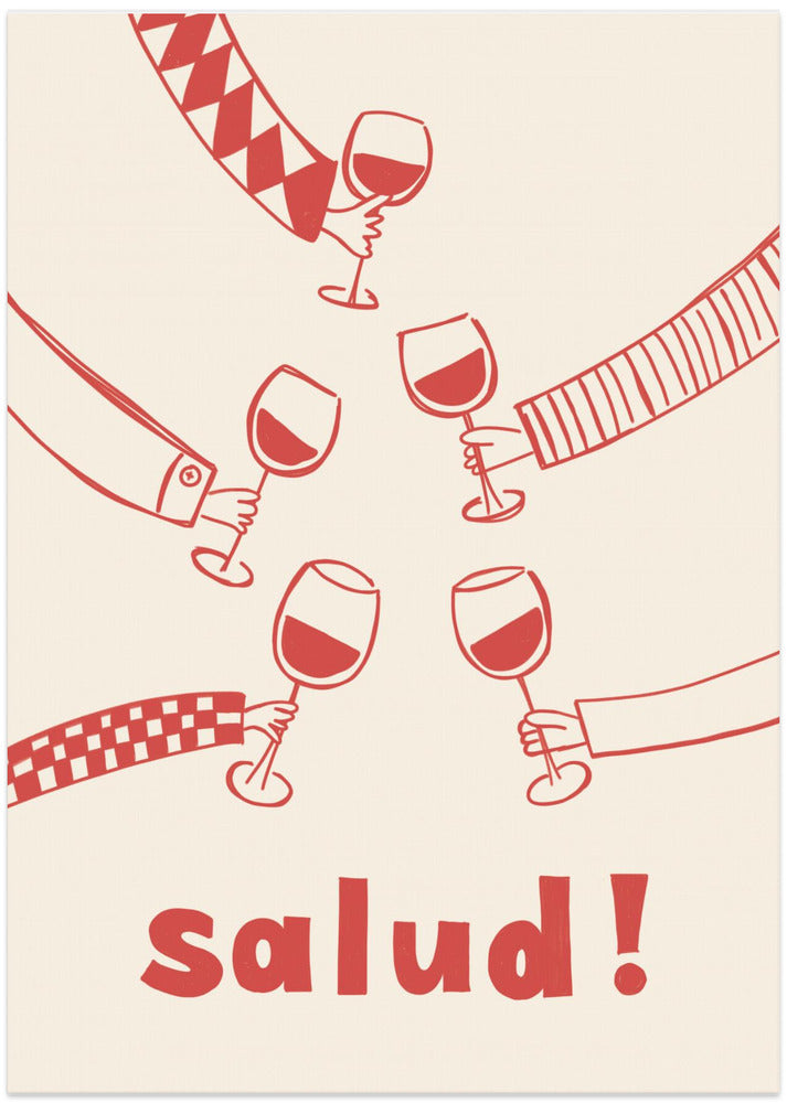 Salud! Wine Party with Friends - Art Print by Rio Soléy