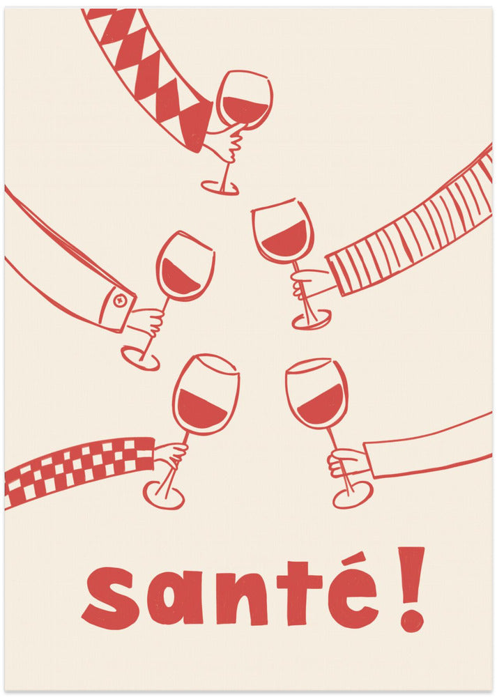Santé! Wine Party with Friends - Art Print by Rio Soléy