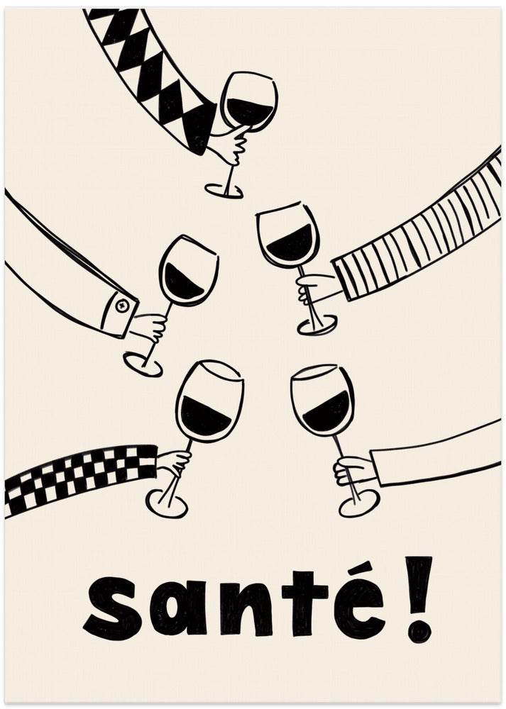 Santé Wine Party with Friends - Art Print by Rio Soléy