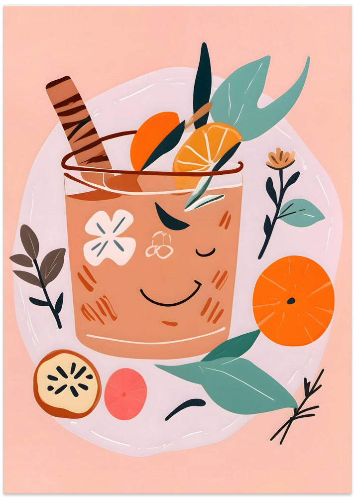 Cinnamon & Orange Cocktail - Art Print by Uma Gokhale