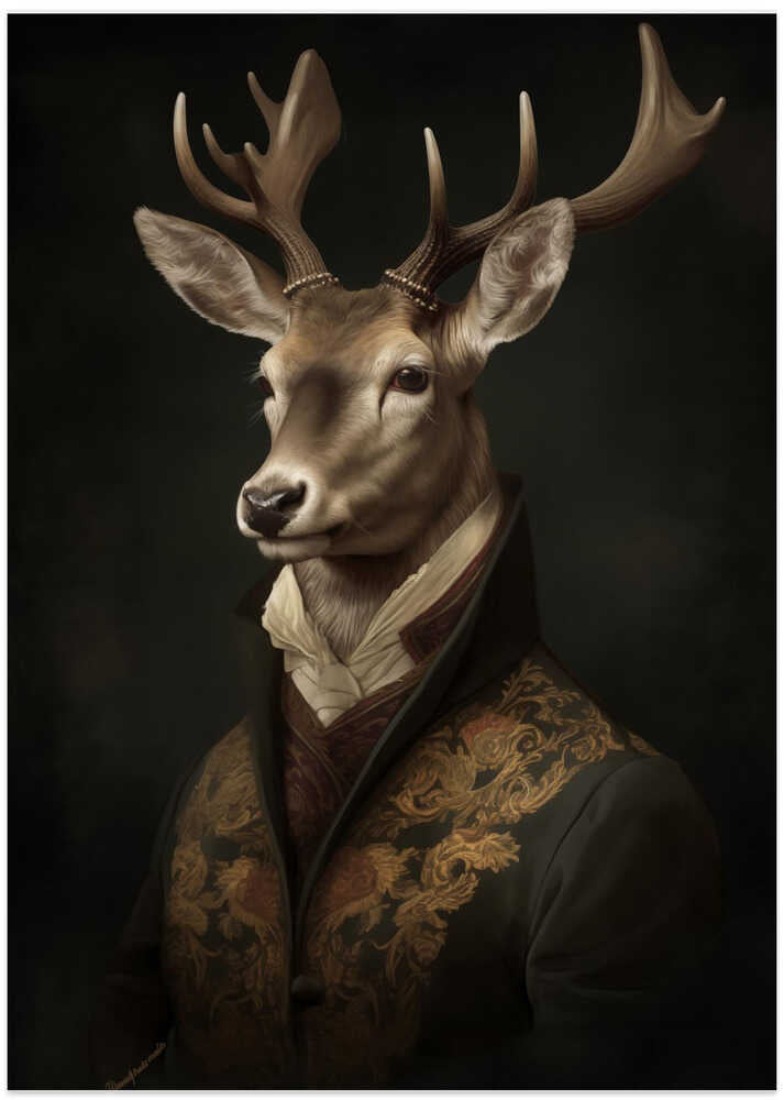 Stag Portrait - Art Print by Andreas Magnusson