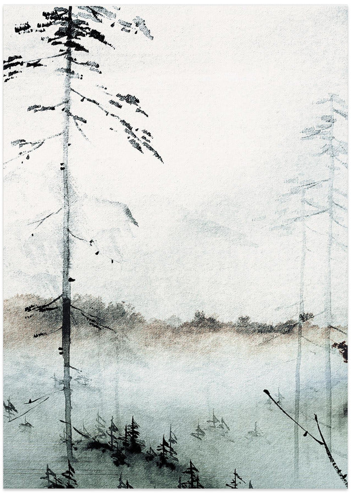 Misty Forest Calm - Art Print by Treechild