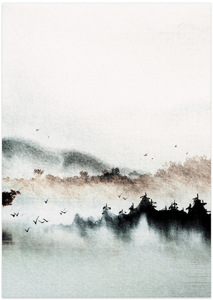 Mystic Mountain Haze - Art Print by Treechild