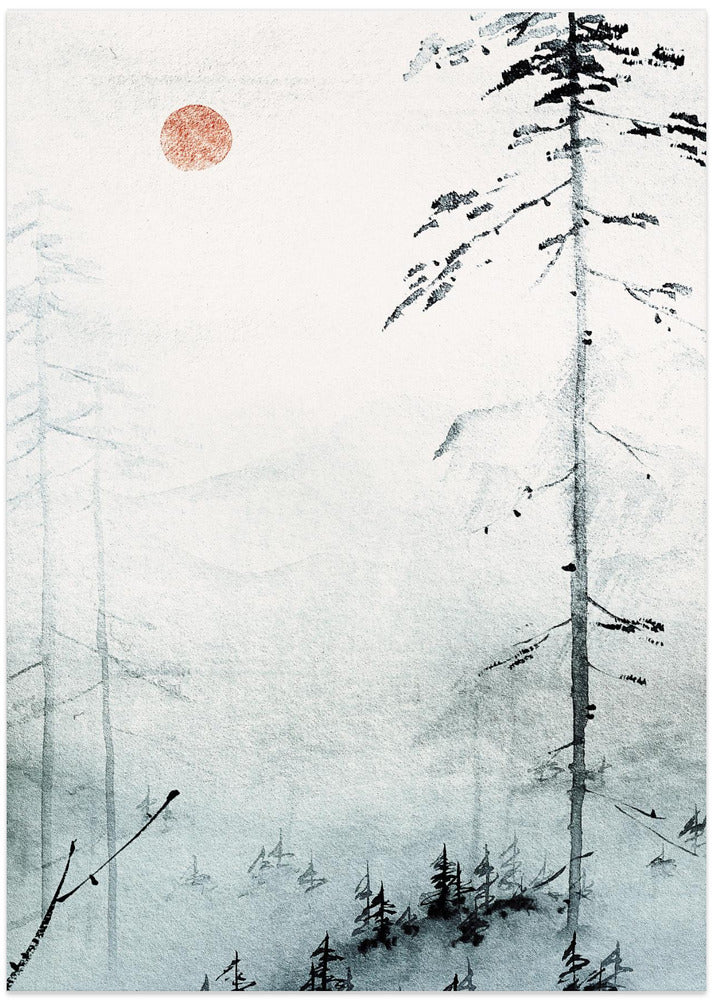 Serene Misty Pines - Art Print by Treechild