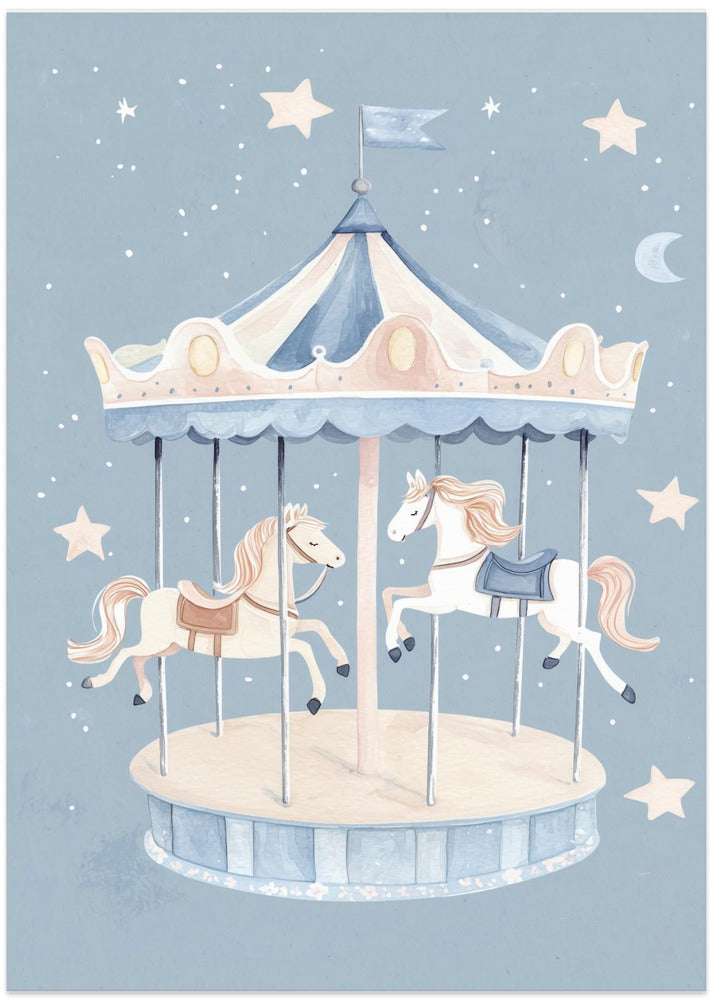 Dreamy Carousel Ride - Art Print by Treechild