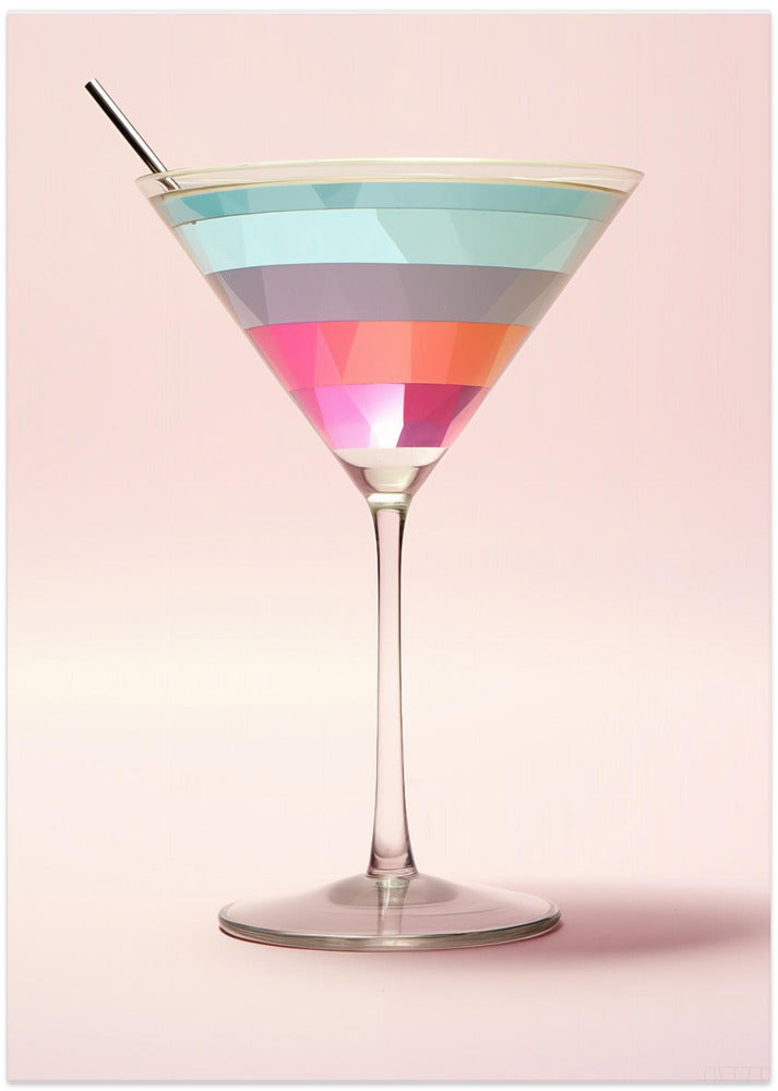 Striped Martini - Art Print by Andreas Magnusson