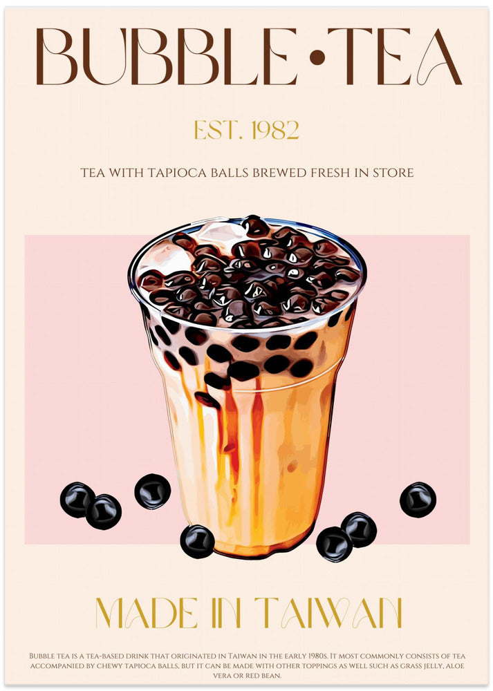 Taiwanese Bubble Tea - Art Print by Nazma Khokhar