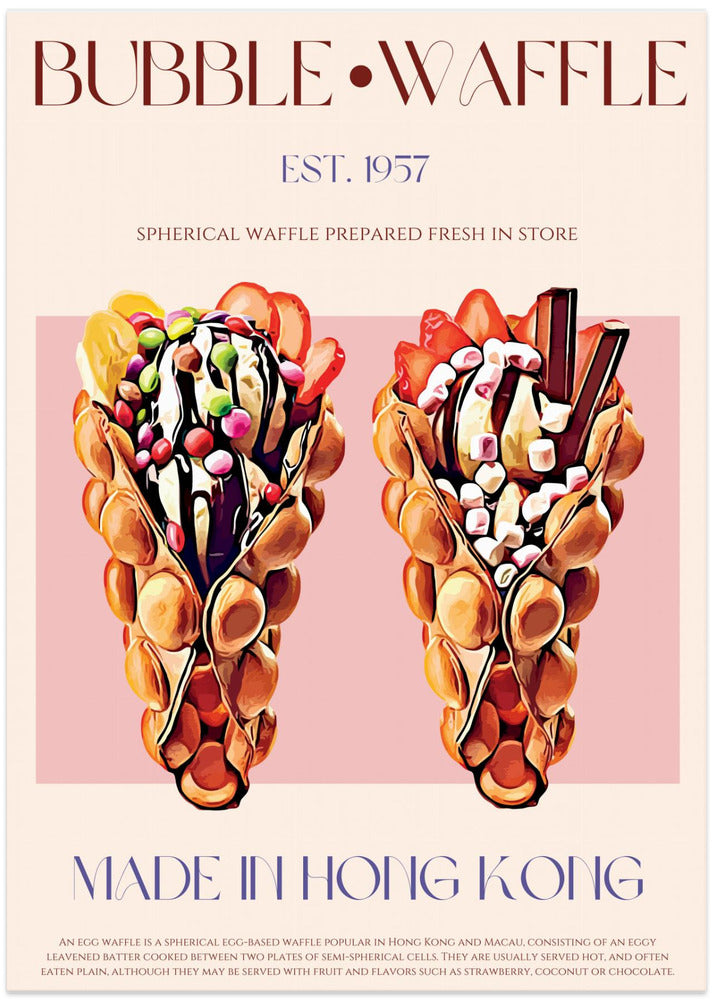 Bubble Waffle Delight - Art Print by Nazma Khokhar
