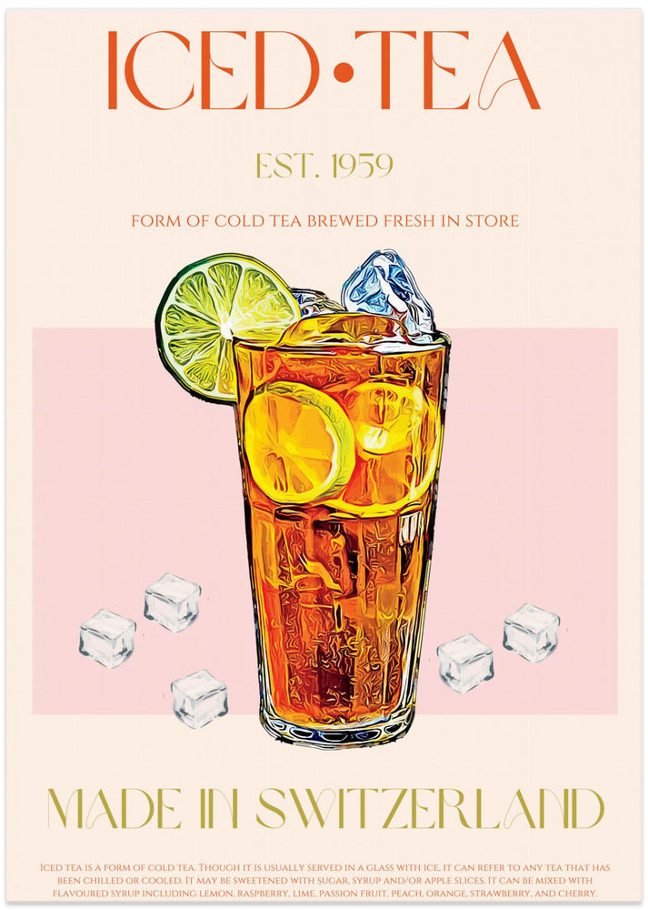 Refreshing Glass of Iced Tea - Art Print by Nazma Khokhar