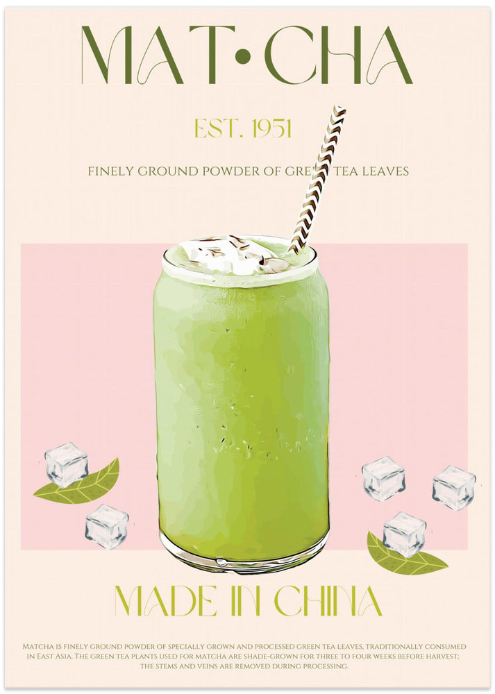Chilled Matcha Drink - Art Print by Nazma Khokhar