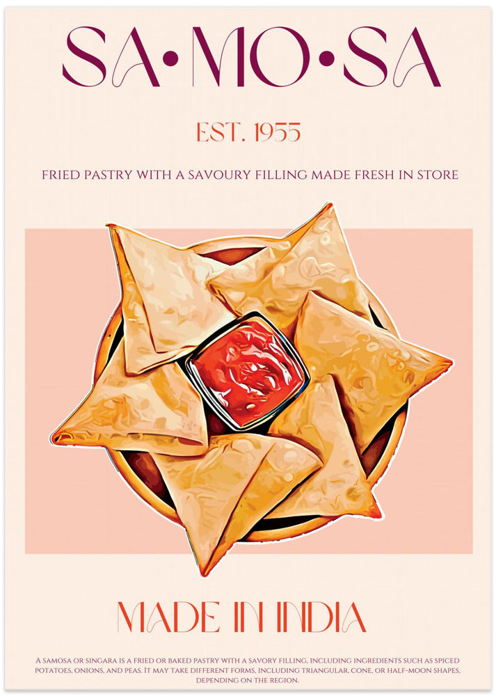 Indian Fried Samosas - Art Print by Nazma Khokhar