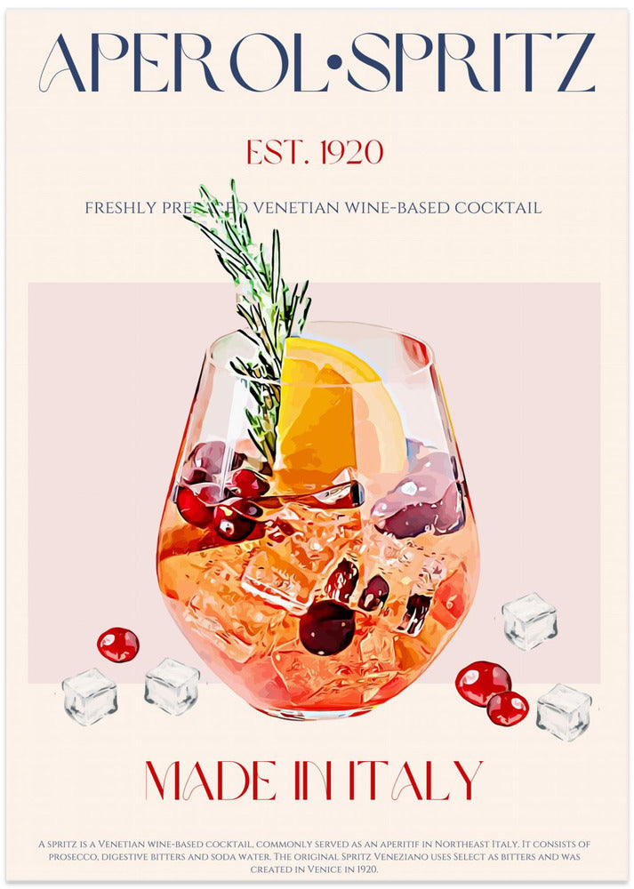 Aperol Spritz Cocktail - Art Print by Nazma Khokhar