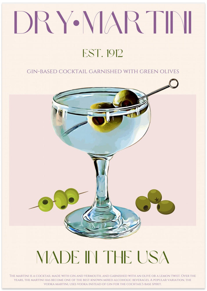 Classic Martini Charm - Art Print by Nazma Khokhar