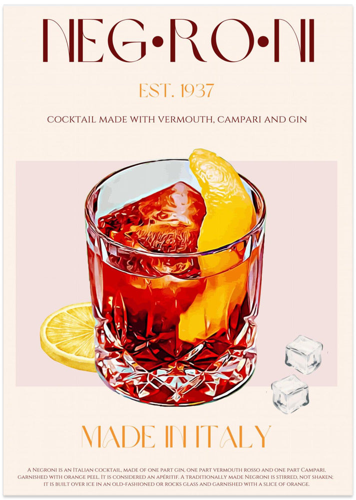 Negroni Delight - Art Print by Nazma Khokhar