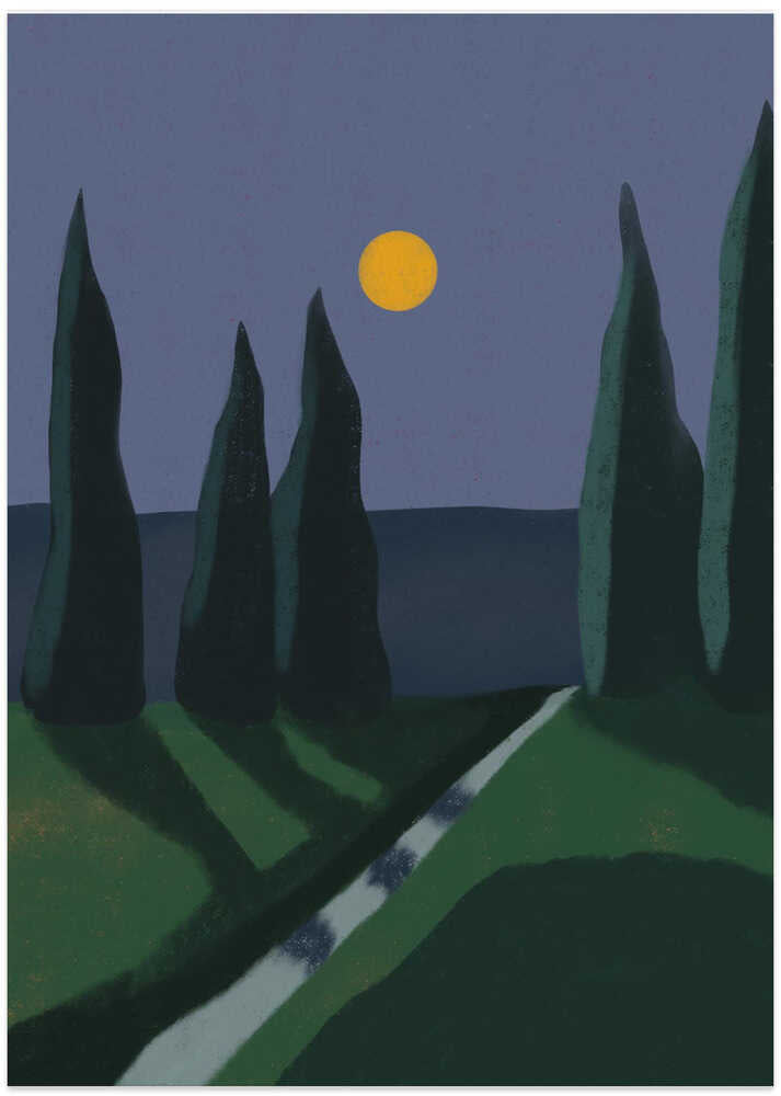 Moonlight shadow - Art Print by Little Dean