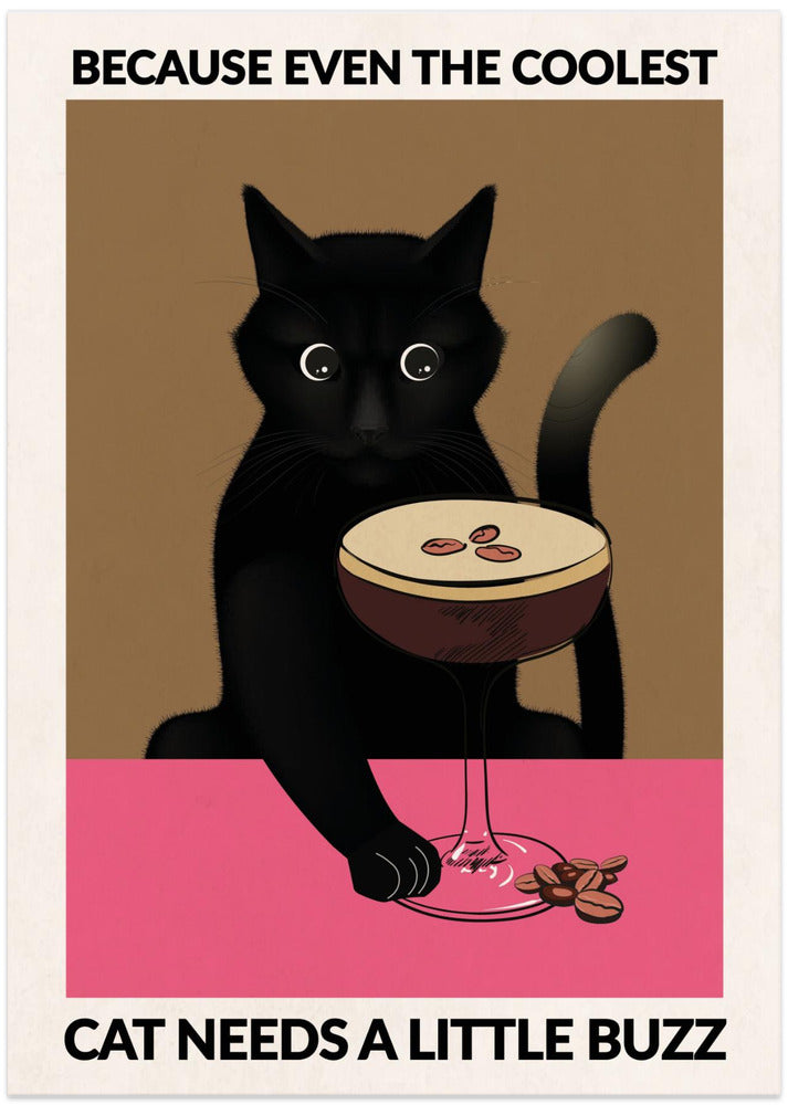 Cat & Espresso - Art Print by WallChart Art Studio