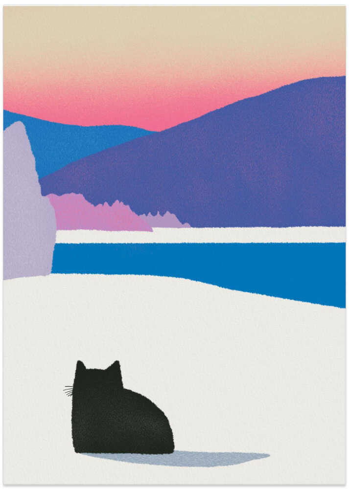 Black fur in white snow - Art Print by Little Dean