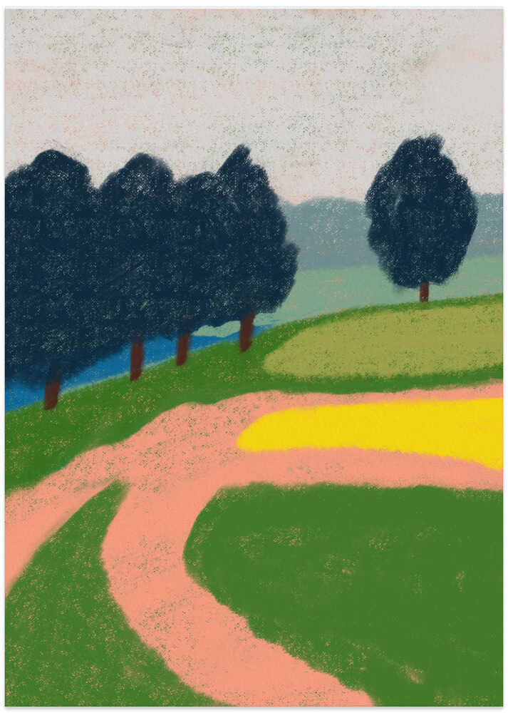 Country side plein air - Art Print by Little Dean