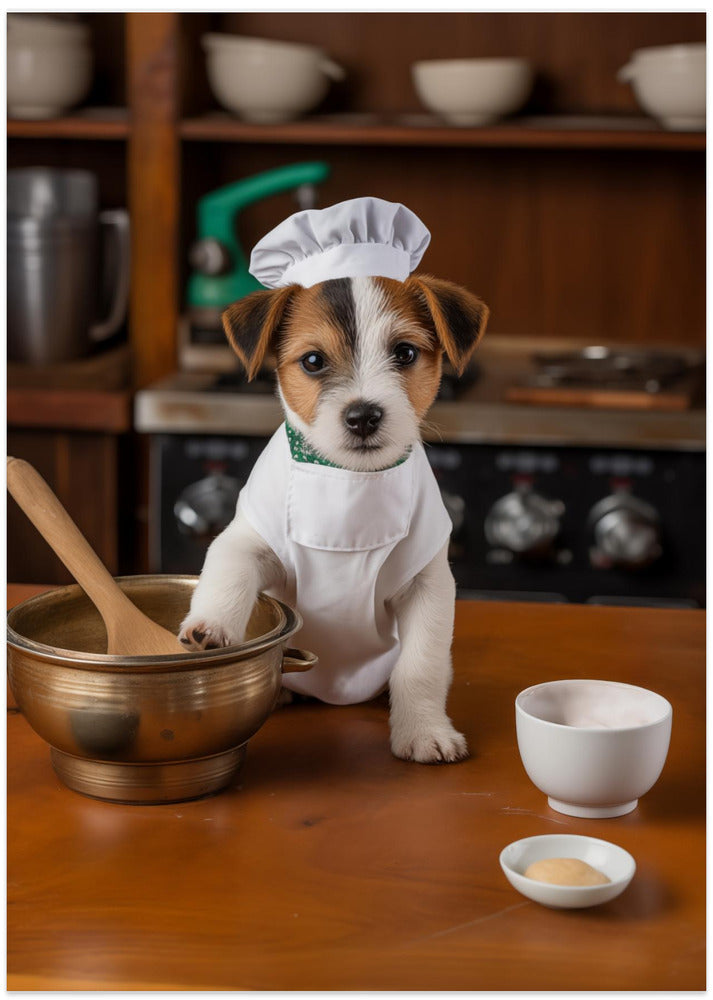 Jack Russell Puppy Chef - Art Print by Andreas Magnusson