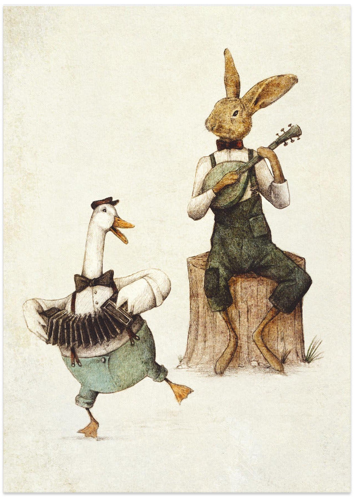 Feathered and Furry Harmony - Art Print by Mike Koubou