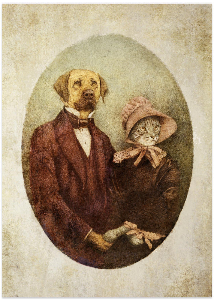 Victorian-style Portrait Couple - Art Print by Mike Koubou