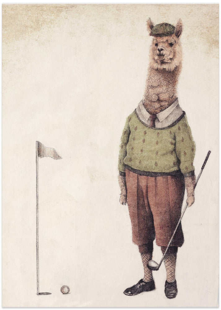 Alpaca Golf Club - Art Print by Mike Koubou