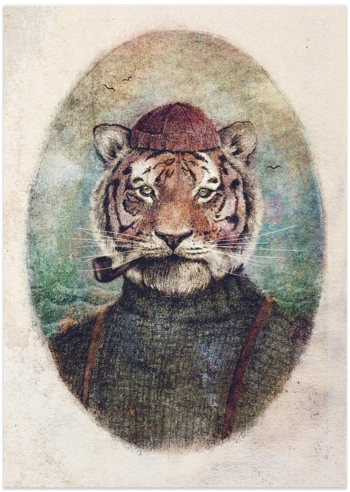 Gentleman Tiger - Art Print by Mike Koubou