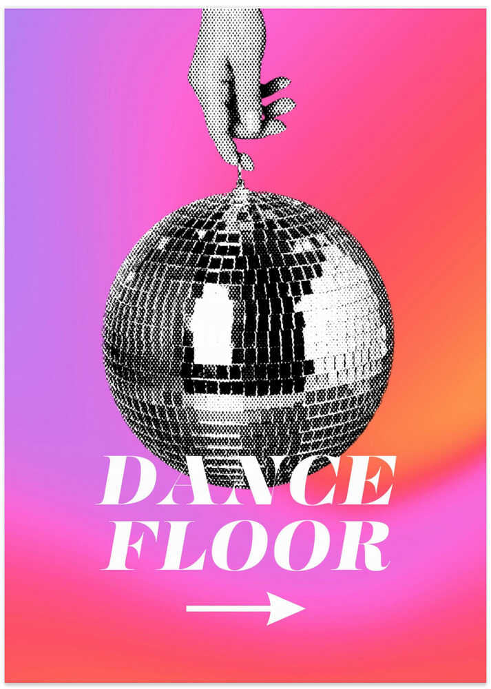 Monochrome Disco Ball - Art Print by Athene Fritsch
