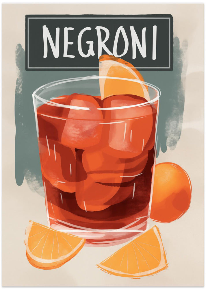 Vibrant Negroni Cocktail - Art Print by Andreas Magnusson
