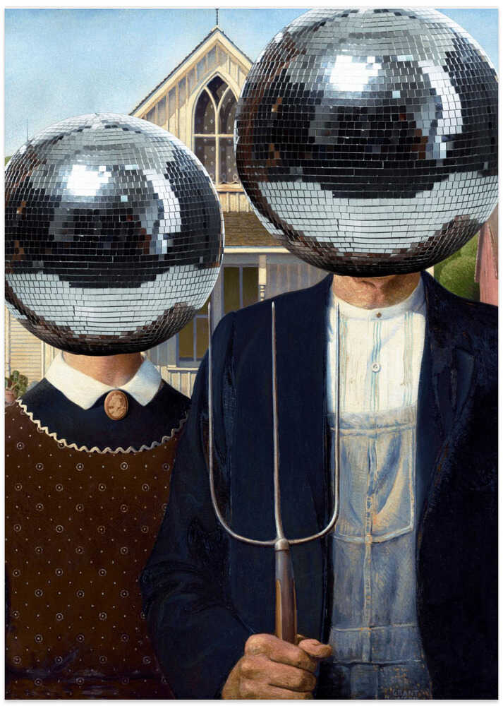 American Gothic with Disco - Art Print by Athene Fritsch