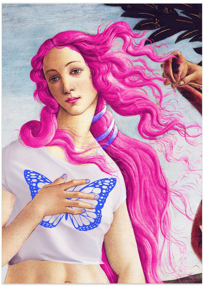 A Figure with Vibrant Pink Hair - Art Print by Athene Fritsch