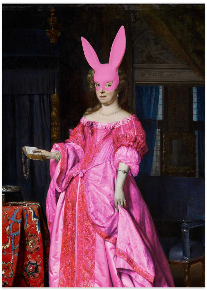 Pink Masquerade Duchess - Art Print by Athene Fritsch