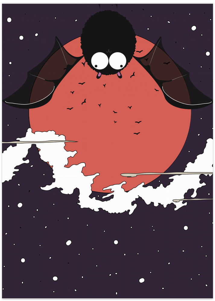 Moonlit Bat Wonder - Art Print by Nicholas